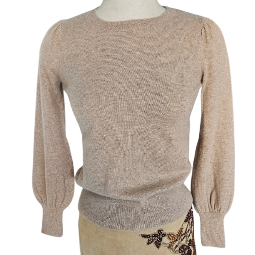 Nanette Lepore  Women's 100% Cashmare Beige Sweater V-neck